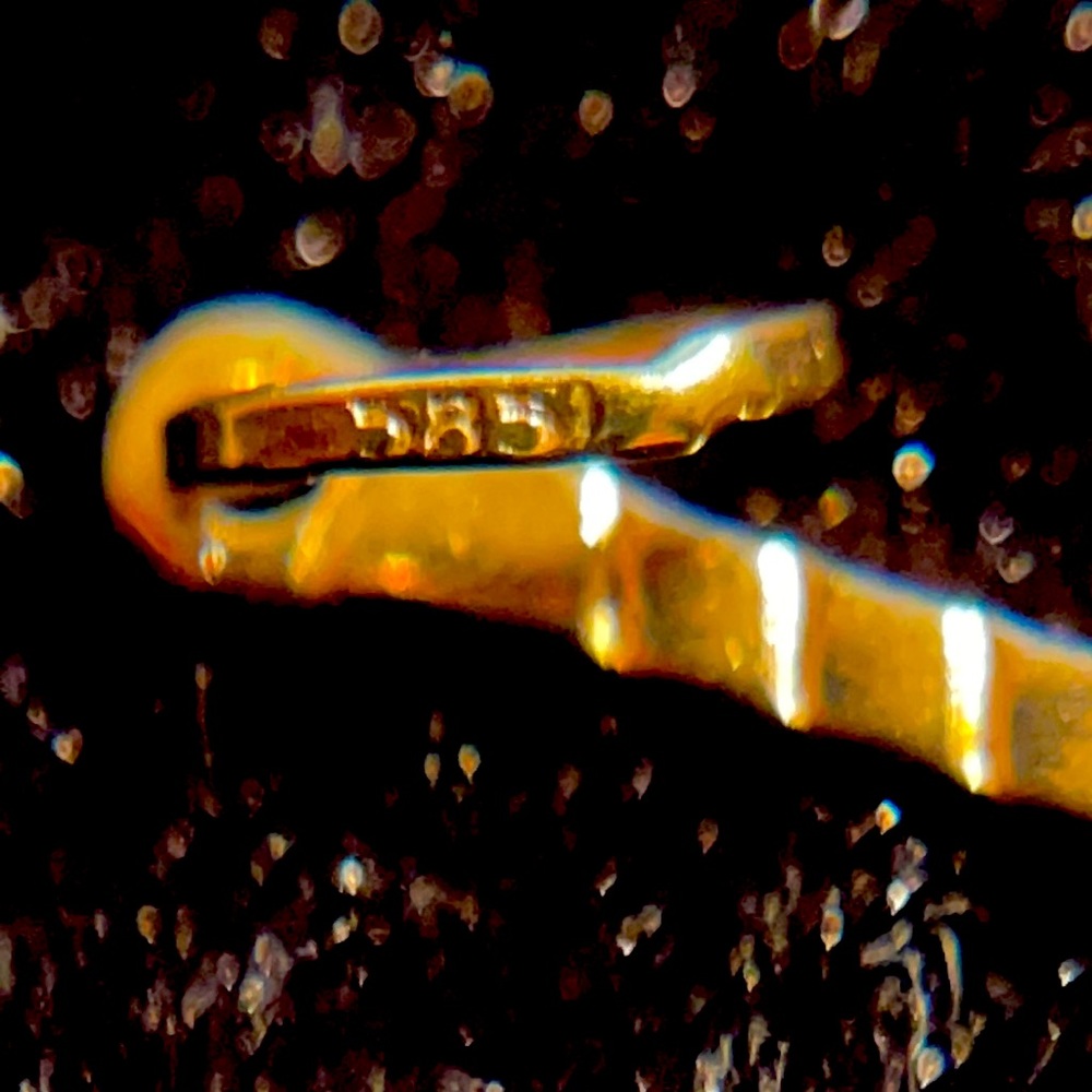 14K 585 Yellow Gold Tennis Racket Pendant - Picture 3 of 4